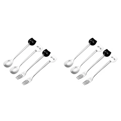 8X SüßEs Katzen-KaffeelöFfel- und -Set, Keramik-Edelstahl-Katzen-Desse8029 - Bild 1 von 4