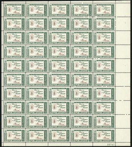 US Stamp - 1961 Credo - Patrick Henry - 50 Stamp Sheet - Scott #1144 - Picture 1 of 1
