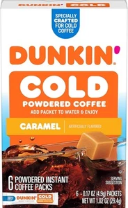 Dunkin’ Cold Iced Coffee, Caramel Artificially 1.02 Ounce (Pack of 12) - Picture 1 of 8