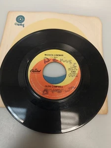 Glen Campbell: Wichita Lineman / Fate Of Man Capitol Records 45 7" Vinyl 60s VG - Picture 1 of 7