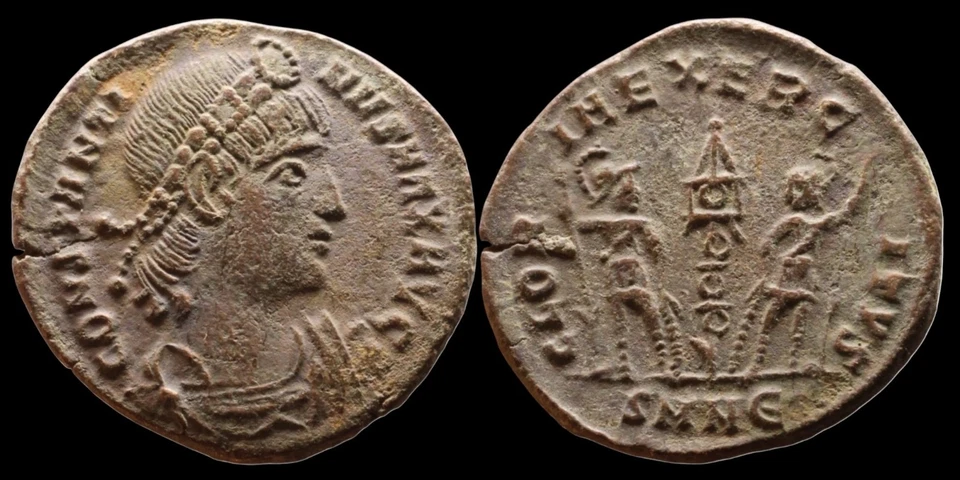 Constantine I the Great, AE4 follis, Nicomedia “Glory of the Army” .R00022 - Image 1 of 1