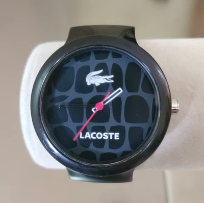 LACOSTE Men's Watch Analog Quartz Black Grey Alligator Print Silicone Band 40 mm - Image 1 of 4