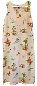 Hot Cotton by Marc Ware Linen Dress Tropical Print size XL - Picture 1 of 6