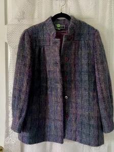 Jules Tournier Vintage Mohair Wool Blend Purple Jacket Size 10 * - Picture 1 of 7