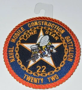 US Navy Patch NMCB 22 NAVAL MOBILE CONSTRUCTION BATTALION TWENTY TWO Seabees - Picture 1 of 2