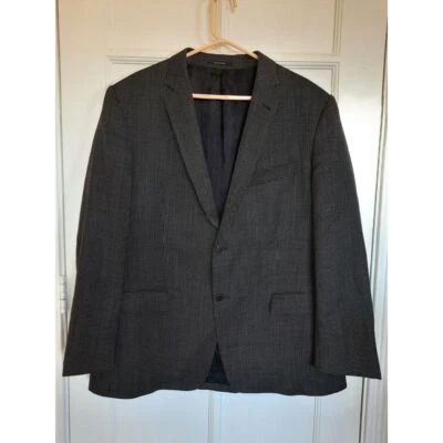 Versace Collection Men's Size 56 Pure Lana Wool Gray Herringbone Blazer Coat - Image 1 of 4