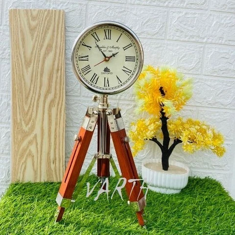 Clock For Home Decor Antique Desk Clock Vintage Tripod Clock For Anniversary Cover