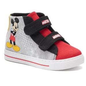 NEW Disney Boy's Mickey Mouse Grey/Black/Red High Top Sneakers Toddler Sz 12 - Picture 1 of 9