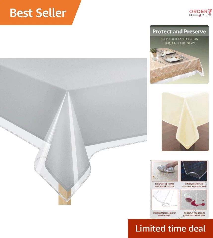 Elaine Karen Clear Tablecloth Protector 100 Waterproof Crysta...
