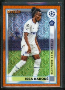 2023 ISSA KABORE 03/25 TOPPS MERLIN UEFA CHAMPIONS LEAGUE MOJO ORANGE ROOKIE RC