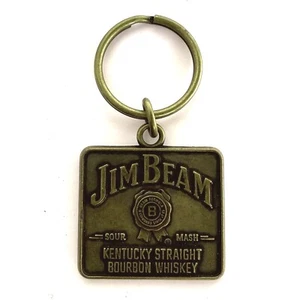 Portachiavi Ottone Promo Pubblicità Whisky Borbone Originale JIM BEAM - Foto 1 di 2