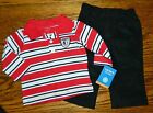 NWT CARTERS boys Black Red Stripe Polo Shirt Cords Pants OUTFIT* 6 months