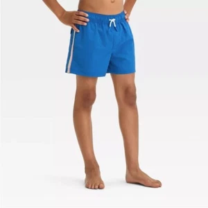 Boys' Solid Mid-Thigh Swim Shorts Trunks art class Blue - Picture 1 of 3