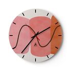 Horloge murale en verre 30x30cm Abstraction Minimalisme Pastel Wall Clock