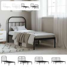 Metal Bed Frame with Headboard and Footboard White 200x200 cm vidaXL