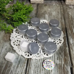 50 Micro Jar 1/8 oz Makeup Skincare Container #2801 Silver cap Reusable USA - Picture 1 of 4
