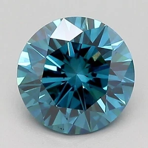 Lab Grown / Created IGI Certified Round 1.36ct VS2 Diamond Fancy Deep Blue - Picture 1 of 2