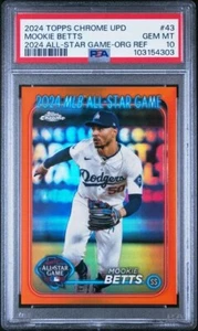 2024 Topps Chrome Mookie Betts Orange Refractor #43 ALL STAR /25 Dodgers PSA 10 - Picture 1 of 2