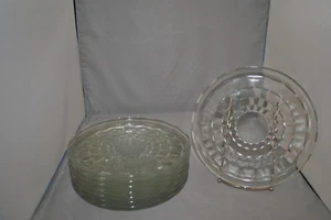 INDIANA GLASS WHITEHALL CLEAR LUNCHEON PLATES SET OF 8 - Picture 1 of 1