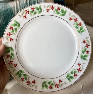 Royal Norfolk Holly Berry Set di 4 piatti natalizi oro dorato piatto 10" - Foto 1 di 9