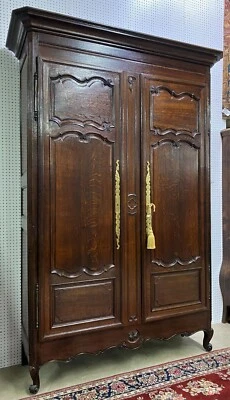 Antique Normandy Carved French Oak Marriage Armoire Wardrobe Circa 1780 - Image 1 of 4