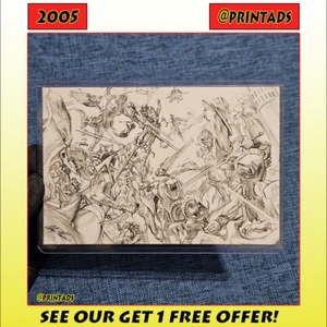 Tarjeta de boceto artístico He-Man 2005 de Alex Ross + protector transparente Toploader - Imagen 1 de 2
