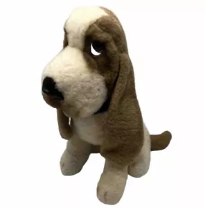 Juguete de peluche realista Basset Hound de 13" vintage años 70 cosido en Haití - Imagen 1 de 9