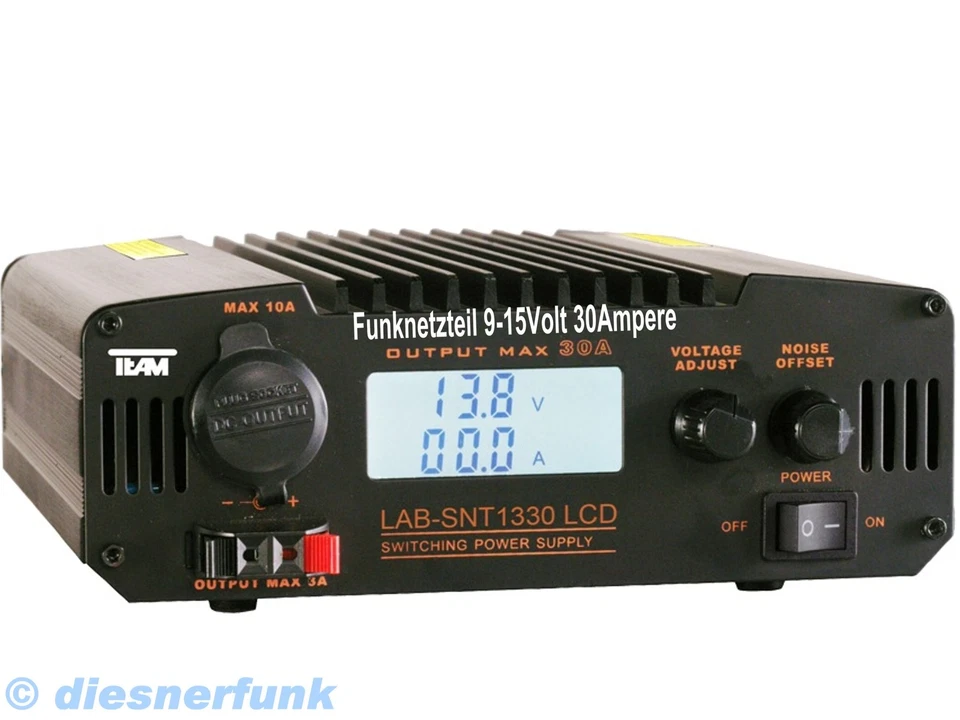 Team LabSNT-1330 LCD CB Funk & Amateurfunk Netzteil HF feste 9-15Volt 30Ampere - Bild 1 von 1