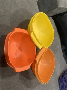 Juego de 3 cuencos cuadrados Servalier amarillos Tupperware de colección #836, 840, 838 sin tapas - Imagen 1 de 8