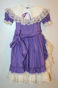 Dolls & Darlings Kleid lila Mädchen Größe 7 weiß Spitze Rüschen Southern Vintage - Bild 1 von 11