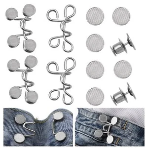 4 Sets Pant Waist Tightener Jean Button Pins Detachable Jean Buttons for Loos... - Picture 1 of 7