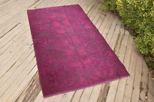 Alfombra Turca 47"x79" Tejida a Mano Lana Teñida Alfombra Anatolia 120x202cm - Imagen 1 de 10