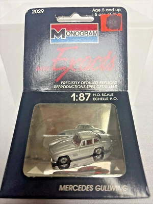 Monogram 2029 Mini Exacts 1:87 HO Scale Mercedes-Benz Gullwing Silver NIP - Image 1 of 3