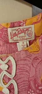 Vintage Lilly Pulitzer Dress Orange pink size 8 Hibiscus Print - Picture 1 of 4