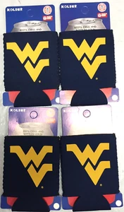 West Virginia Mountaineers NCAA College Team Logo Color Can Kaddy Cooler Paquete de 4 - Imagen 1 de 1