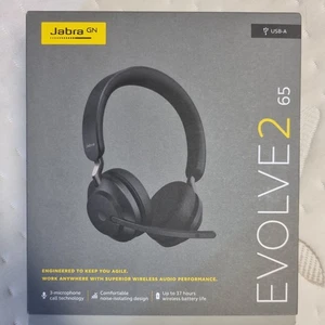 Jabra Evolve2 65 Stereo Wireless Headset (UC, USB-A) - Black - Afbeelding 1 van 4