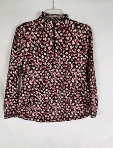 T By Talbots Womens Quarter Zip Pullover 50+ UPF Sz LP Zip Pocket Abstract Print - Picture 1 of 5