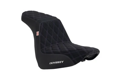 Odyssey Harley-Davidson Suede Seat w/Purple Stitching for 2018-25 Low Rider S - Image 1 of 4