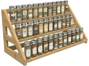 Bamboo Spice Rack: Large Spice Shelf for Kitchen Countertop Pantry Cabinet Or... - Bild 1 von 6