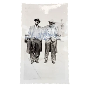 Vtg Handsome Men Posing Together on Sunny Day Vehicle Original Monochrome Photo - Picture 1 of 4