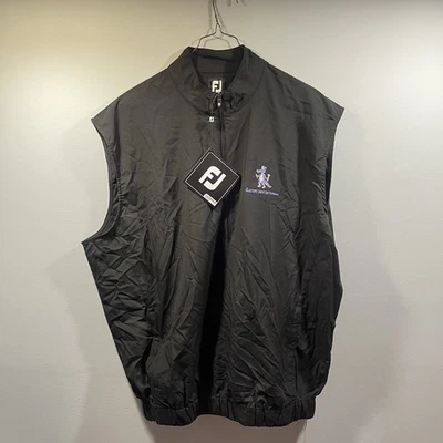 FootJoy Men's Large Half Zip Wind Shirt Black Vest Golf Rain Weather NWT - Image 1 of 4