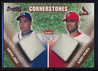 Fleer SkyBox Platium Chipper Jones Albert Pujols Cornerstones 2002 #'d 931/2000 Foto 1 de 2