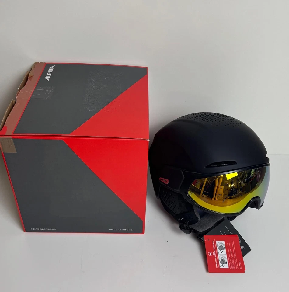 ALPINA ALTO Q-LITE Helm – Skihelm mit Visier Schwarz Matt 55–59 cm - Bild 1 von 4