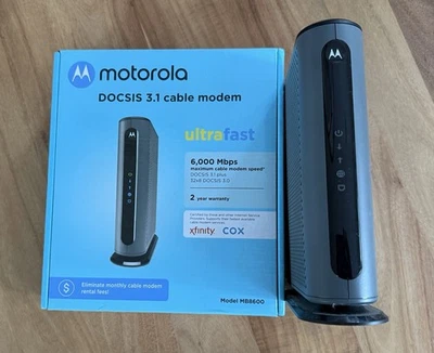 Motorola MB8600 DOCSIS 3.1 Black Cable Modem - Image 1 of 3