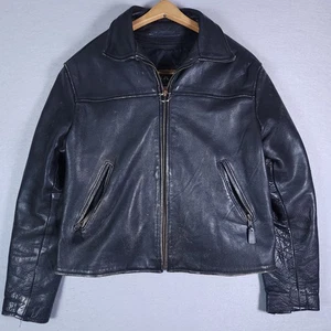 Vintage Park V Leder Biker Jacke Damen XL schwarz Cafe Bomber herausnehmbares Innenfutter - Bild 1 von 12