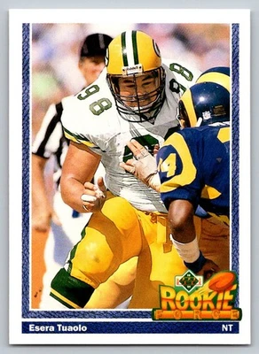 1991 Upper Deck #635 Esera Tuaolo Rookie Card Green Bay Packers - Image 1 of 2