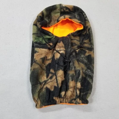 Hunting Facemask Balaclava One Size Tree Camo Camouflage Blaze Orange Fleece - Image 1 of 4