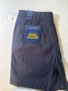 Club Room Shorts Flat Front Wrinkle Resistant Cotton 36 Waist 71/2 Inseam Blue - Picture 1 of 5
