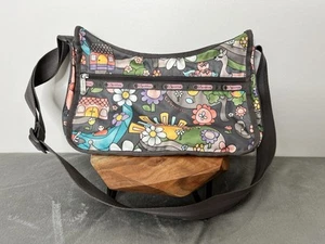 LeSportsac Classic Hobo Shoulder Bag Gray Animal Floral Print - Picture 1 of 19