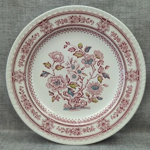 Vintage Burslem Wood & Sons England porcelain Dorset Plate In Red 25cm Diameter - Picture 1 of 11